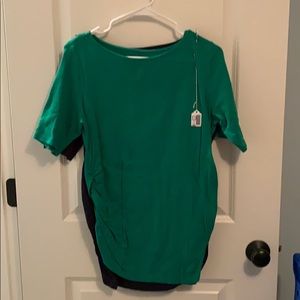 Two maternity T-shirts green and navy